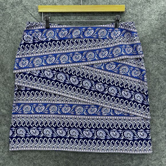 J. McLaughlin Nicola Skirt‎ WOMEN'S XL Blue Purple Catalina Cloth Travel Office - Picture 7 of 9